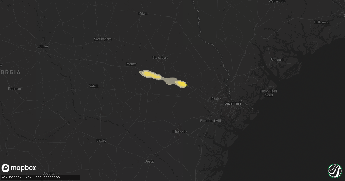 Hail map in Pembroke, GA on May 8, 2025