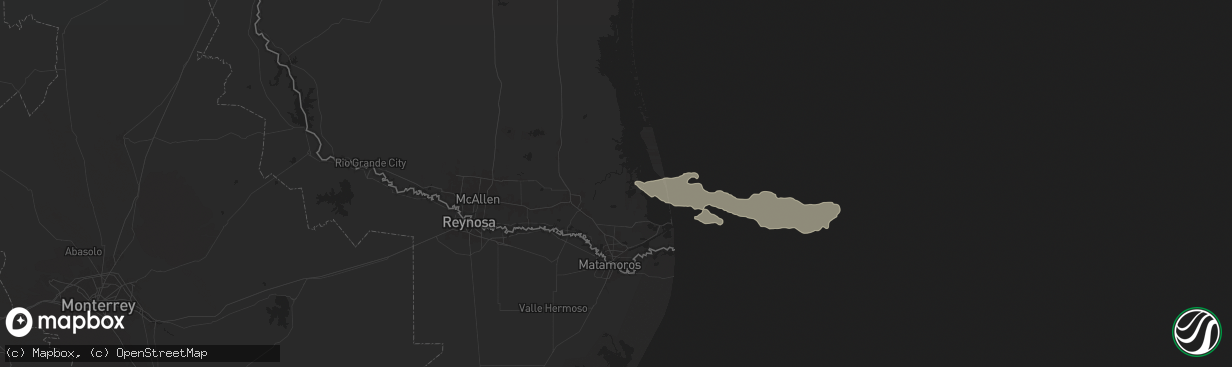 Hail map in Rio Hondo, TX on May 8, 2025