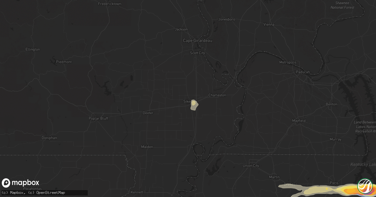 Hail map in Sikeston, MO on May 8, 2025