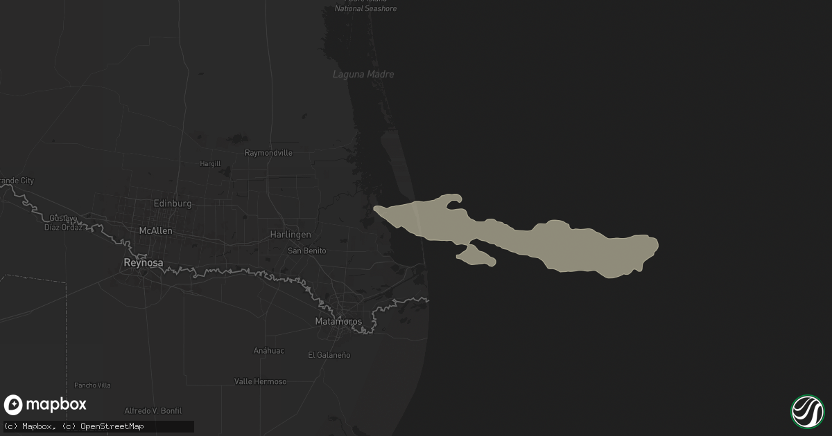 Hail map in South Padre Island, TX on May 8, 2025