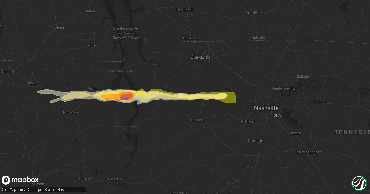 Hail map in Vanleer, TN on May 8, 2025