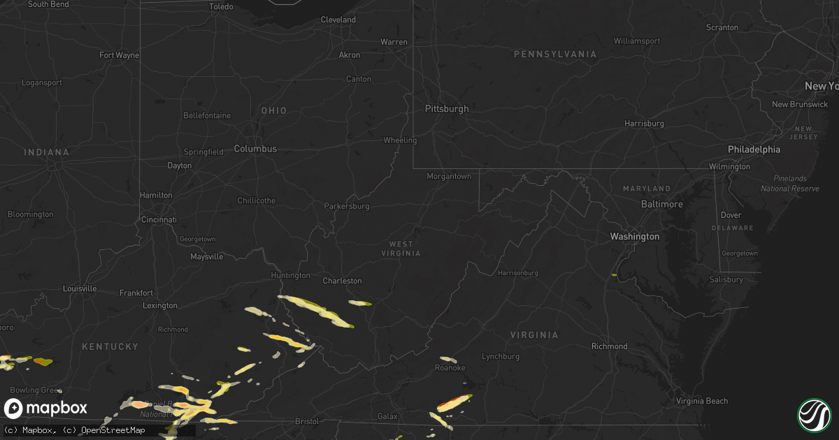 Hail map in West Virginia on May 8, 2025