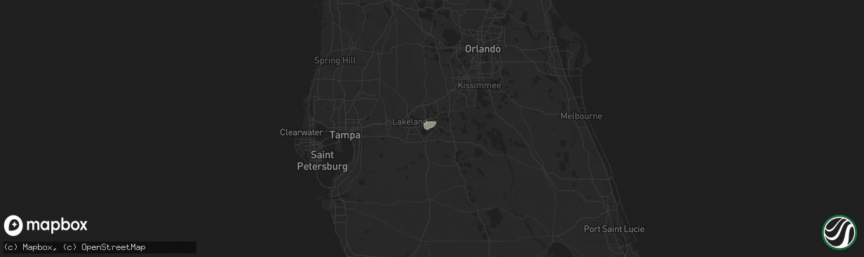 Hail map in Winter Haven, FL on May 8, 2025