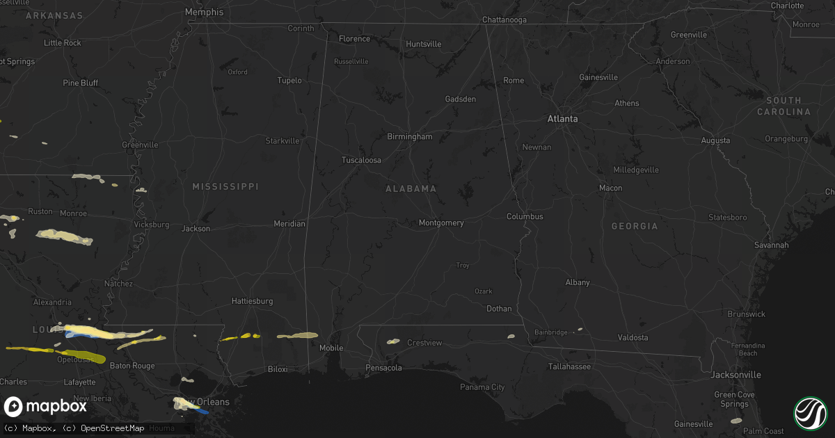 Hail map in Alabama on May 8, 2026