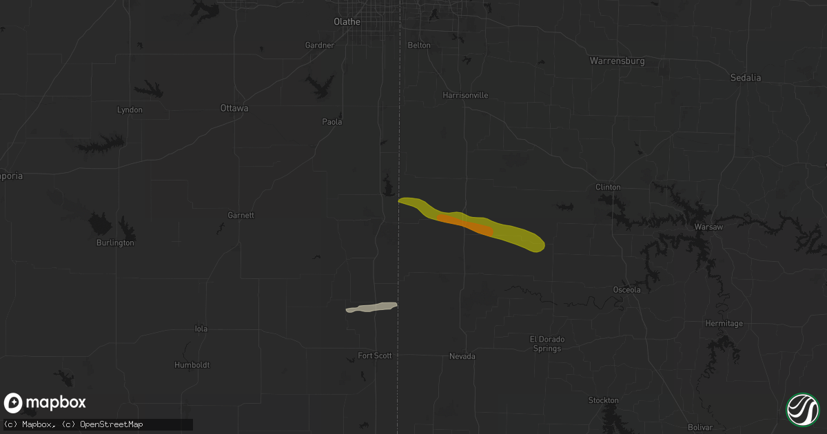 Hail map in Amoret, MO on May 8, 2026