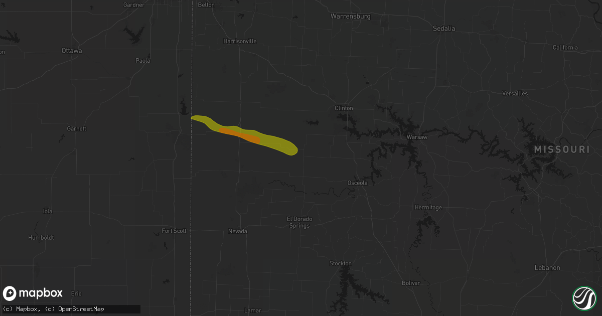 Hail map in Appleton City, MO on May 8, 2026