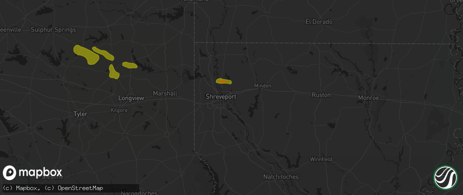 Hail map in Barksdale Afb, LA on May 8, 2026