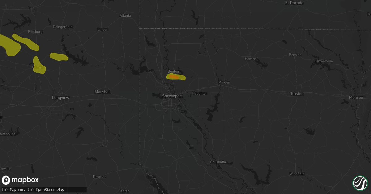 Hail map in Barksdale Afb, LA on May 8, 2026