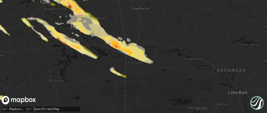 Hail map in Barling, AR on May 8, 2026