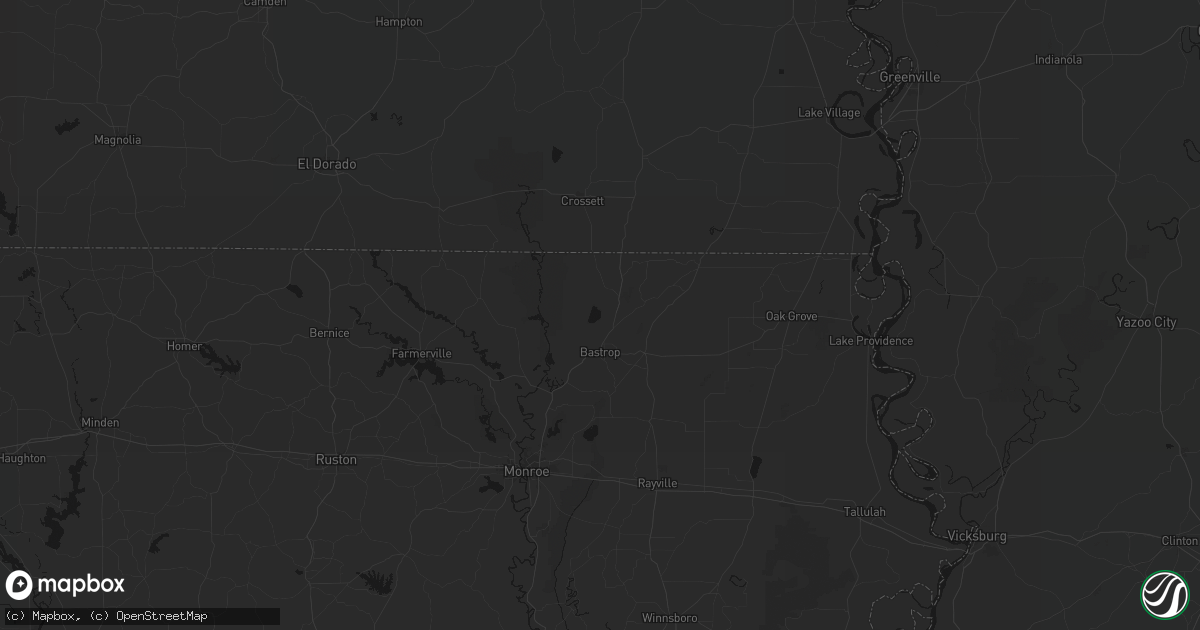 Hail map in Bastrop, LA on May 8, 2026