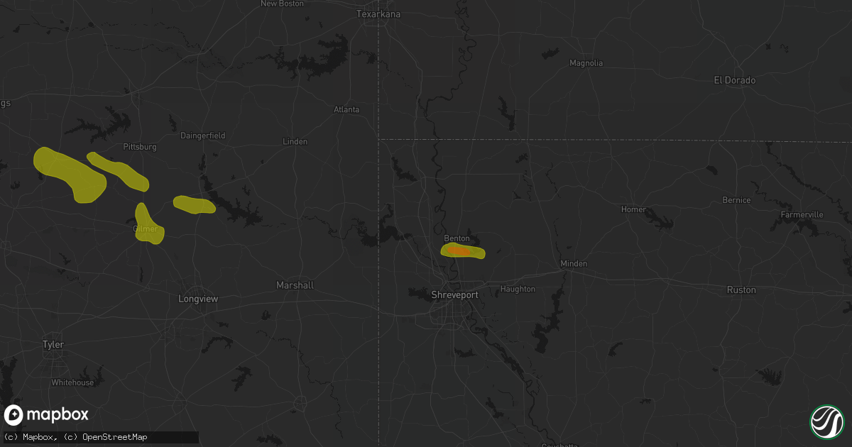 Hail map in Belcher, LA on May 8, 2026