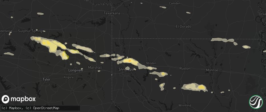 Hail map in Benton, LA on May 8, 2026