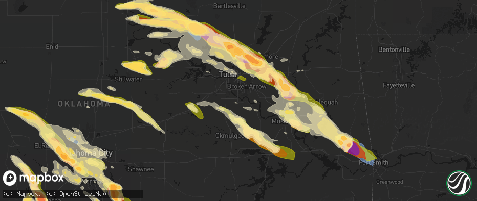 Hail map in Bixby, OK on May 8, 2026