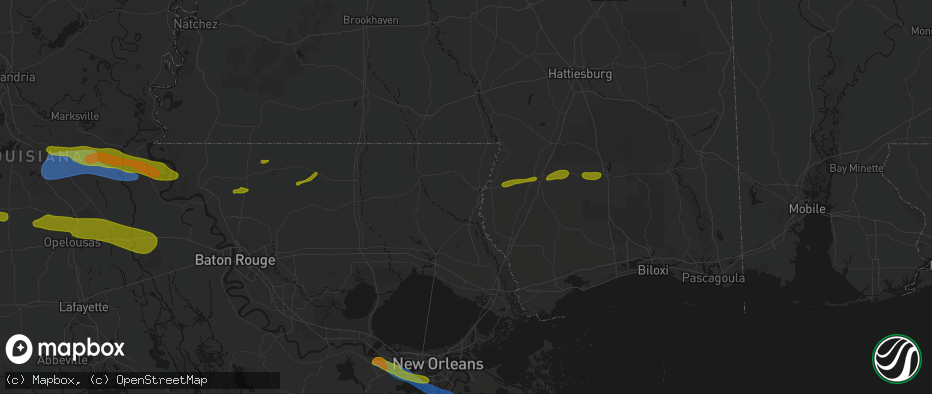 Hail map in Bogalusa, LA on May 8, 2026