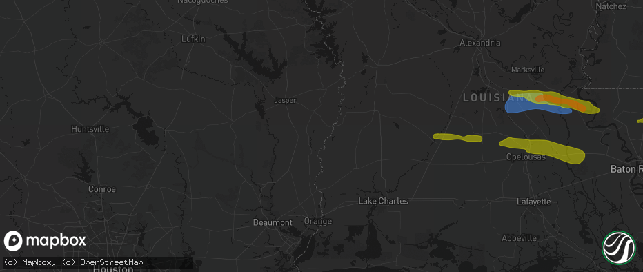 Hail map in Bon Wier, TX on May 8, 2026