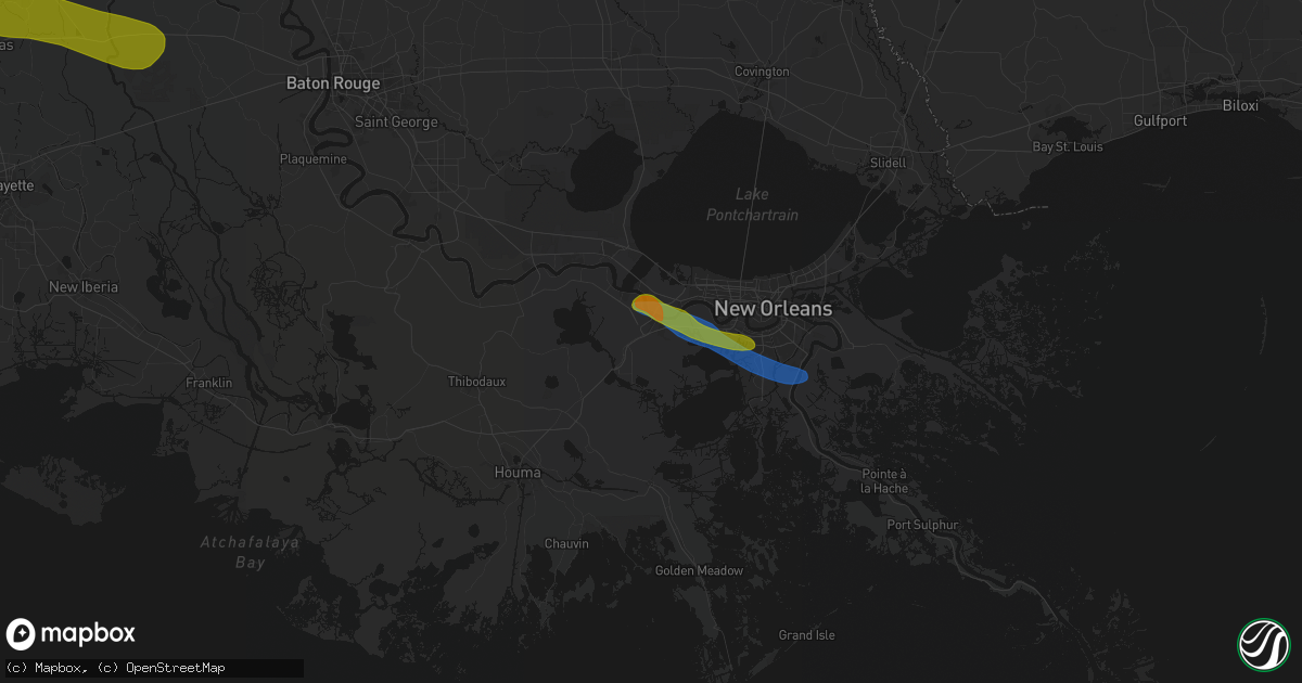 Hail map in Boutte, LA on May 8, 2026