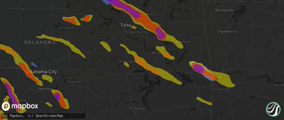 Hail map in Boynton, OK on May 8, 2026