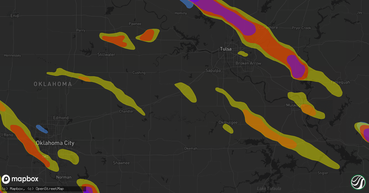 Hail map in Bristow, OK on May 8, 2026