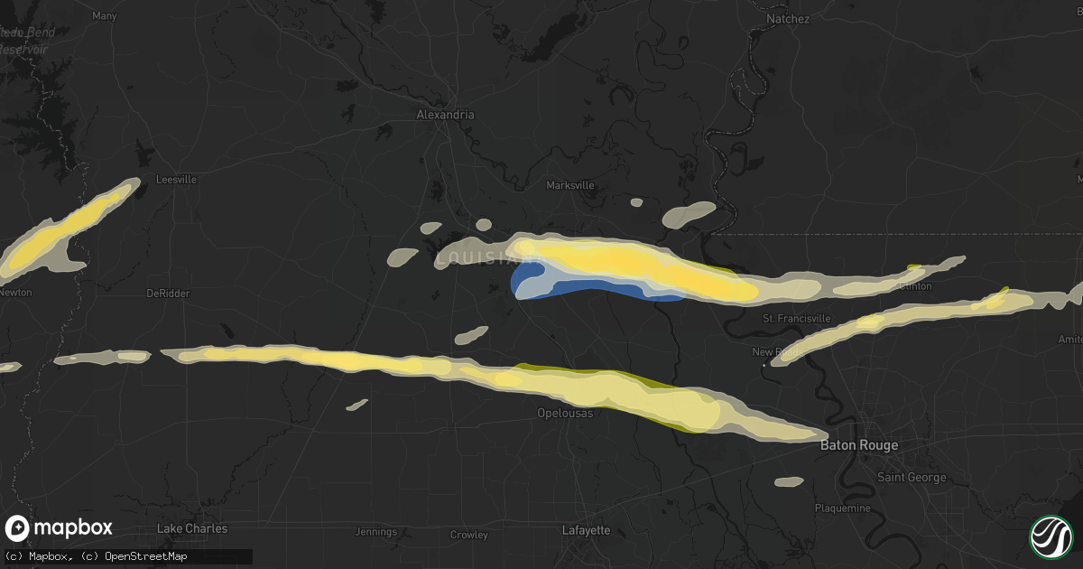 Hail map in Bunkie, LA on May 8, 2026