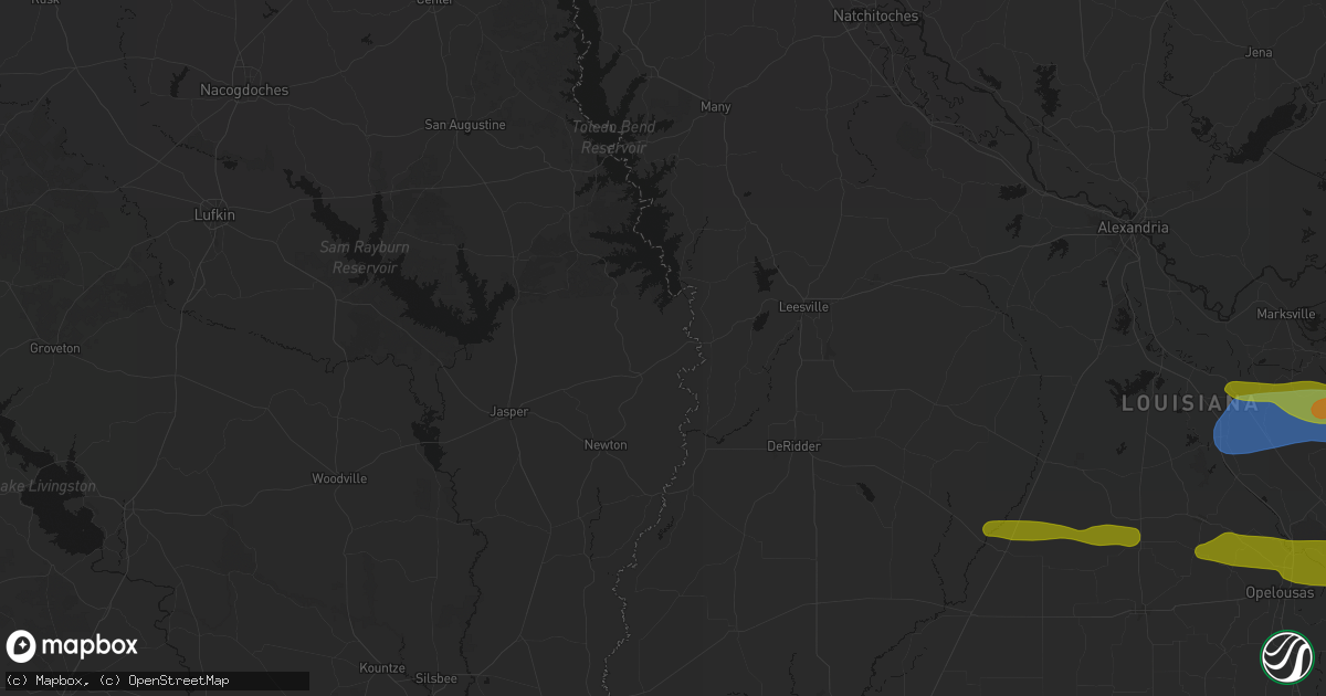 Hail map in Burkeville, TX on May 8, 2026