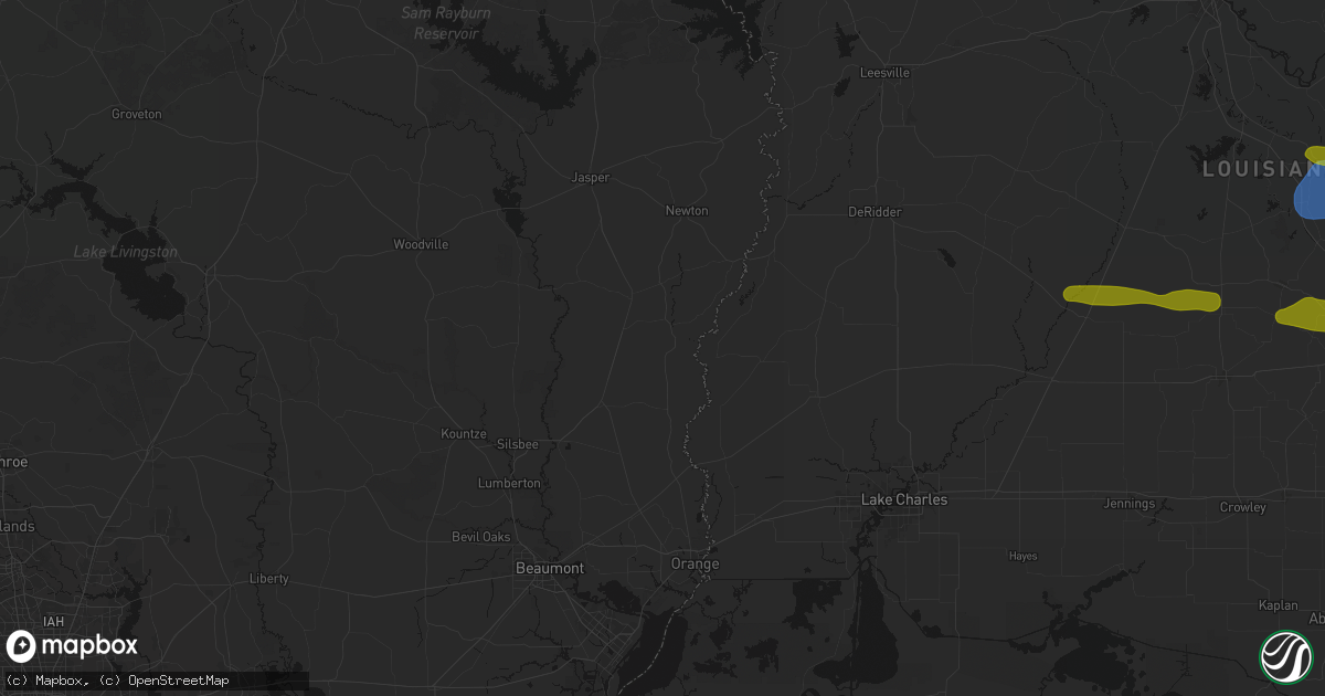 Hail map in Call, TX on May 8, 2026