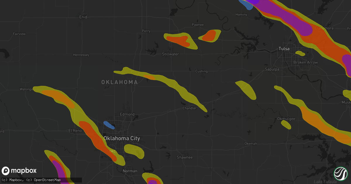Hail map in Carney, OK on May 8, 2026