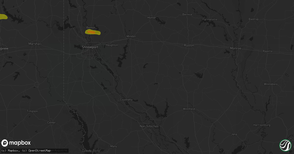 Hail map in Castor, LA on May 8, 2026