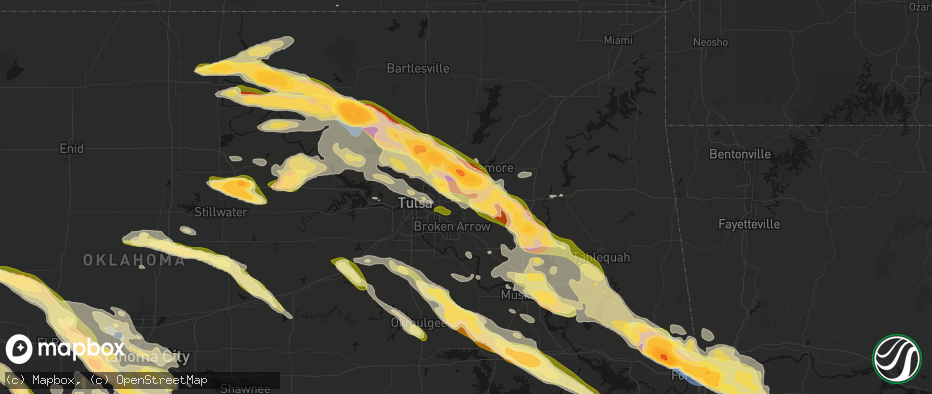 Hail map in Catoosa, OK on May 8, 2026