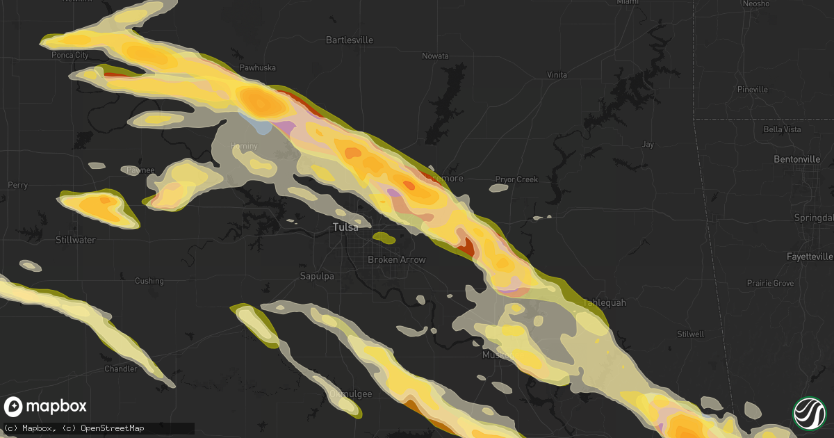 Hail map in Catoosa, OK on May 8, 2026