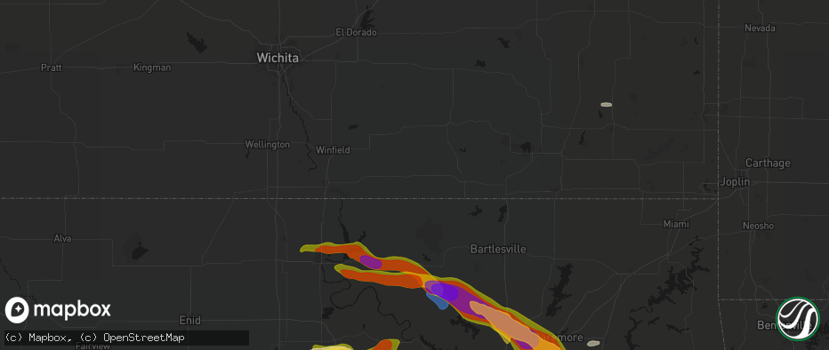 Hail map in Cedar Vale, KS on May 8, 2026