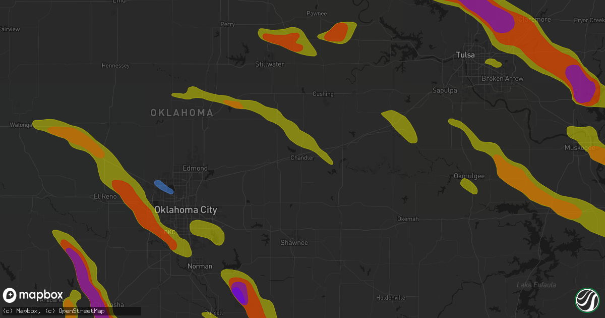 Hail map in Chandler, OK on May 8, 2026