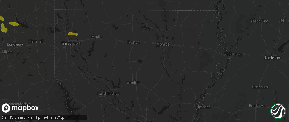 Hail map in Chatham, LA on May 8, 2026