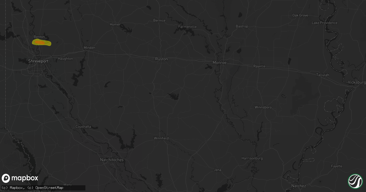 Hail map in Chatham, LA on May 8, 2026