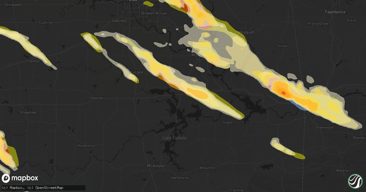 Hail map in Checotah, OK on May 8, 2026