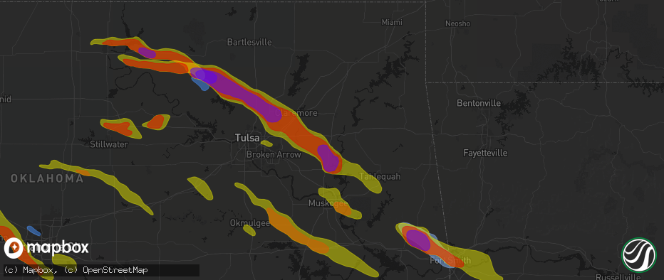 Hail map in Chouteau, OK on May 8, 2026
