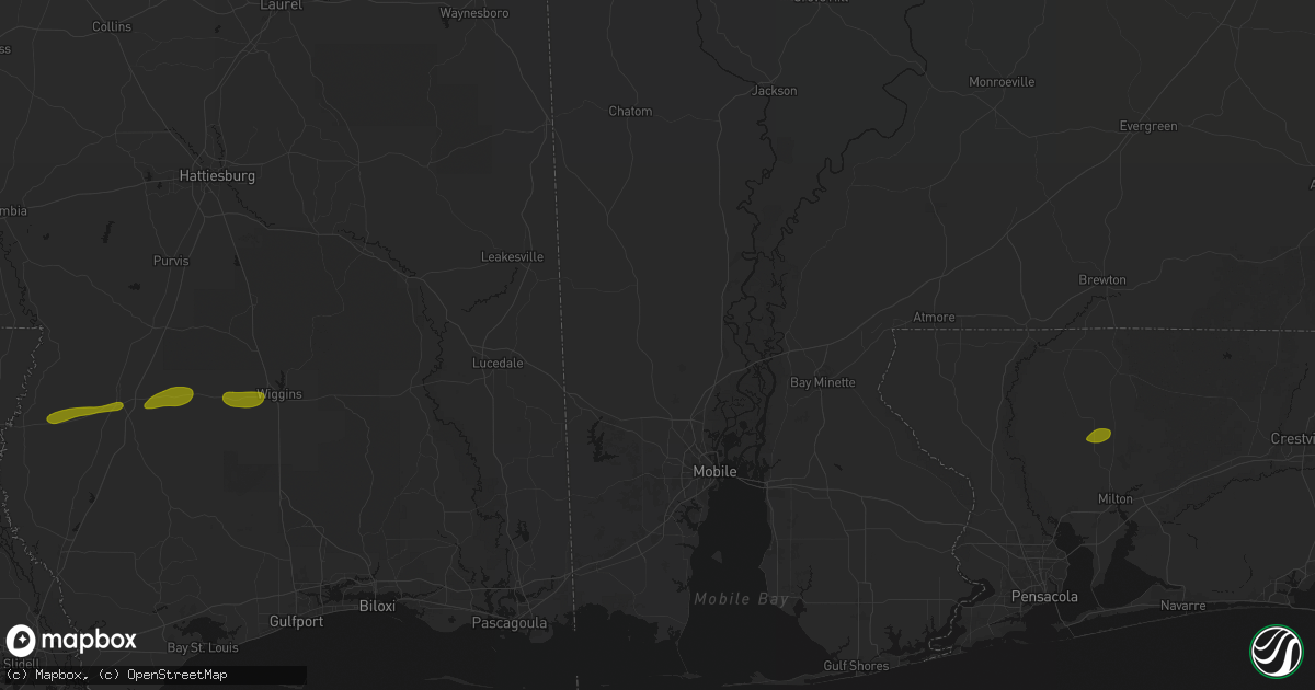 Hail map in Chunchula, AL on May 8, 2026