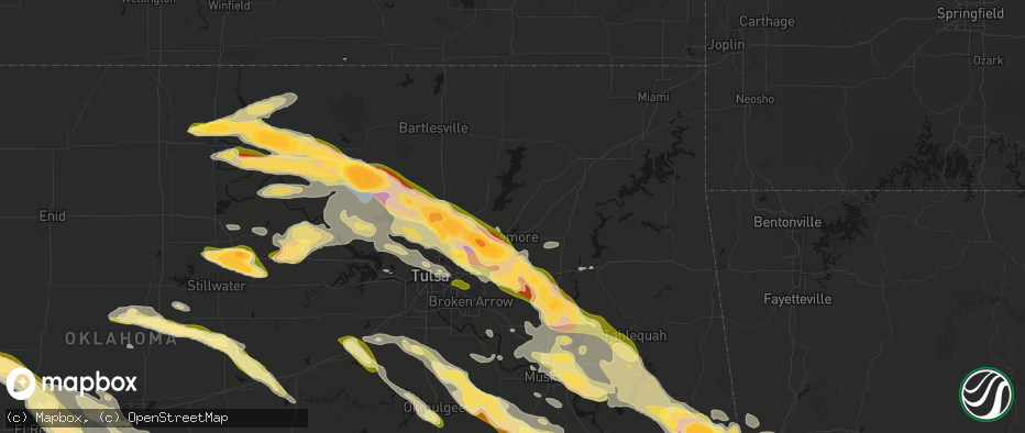 Hail map in Claremore, OK on May 8, 2026