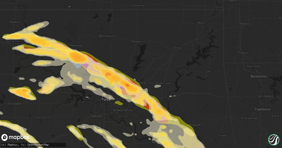 Hail map in Claremore, OK on May 8, 2026