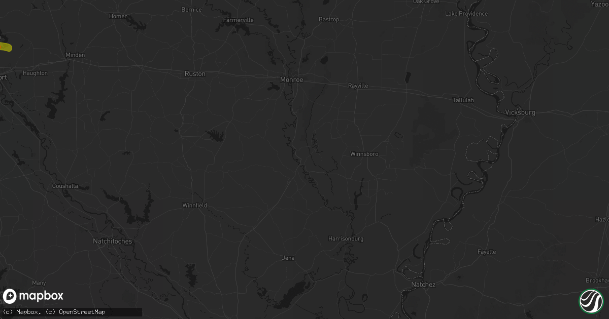 Hail map in Columbia, LA on May 8, 2026