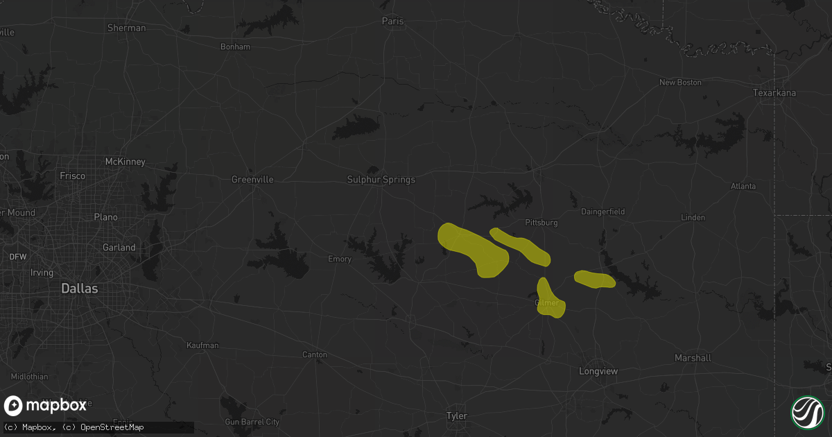 Hail map in Como, TX on May 8, 2026