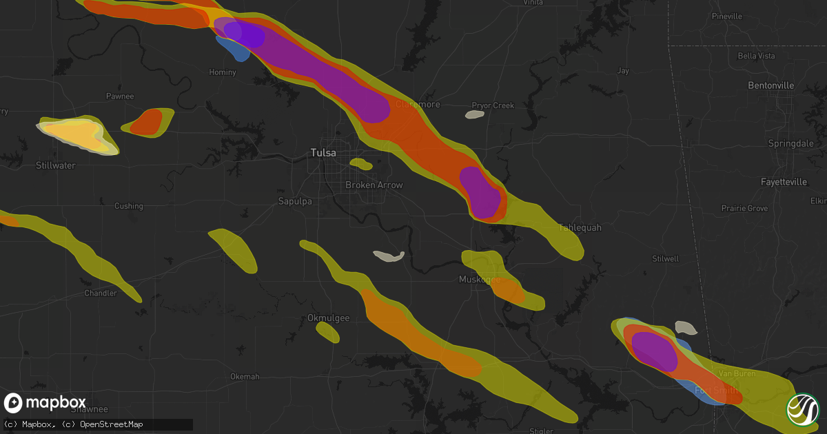 Hail map in Coweta, OK on May 8, 2026