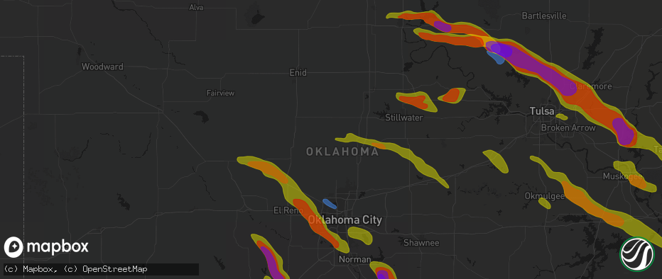 Hail map in Crescent, OK on May 8, 2026