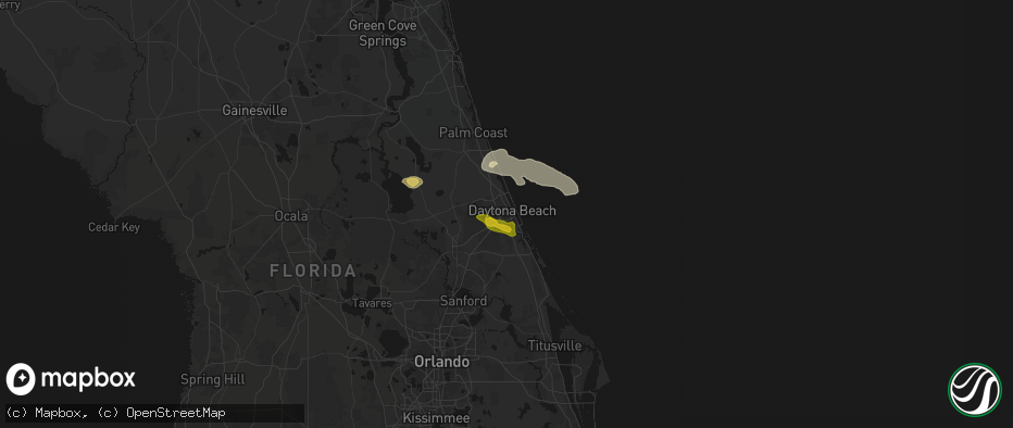 Hail map in Daytona Beach, FL on May 8, 2026