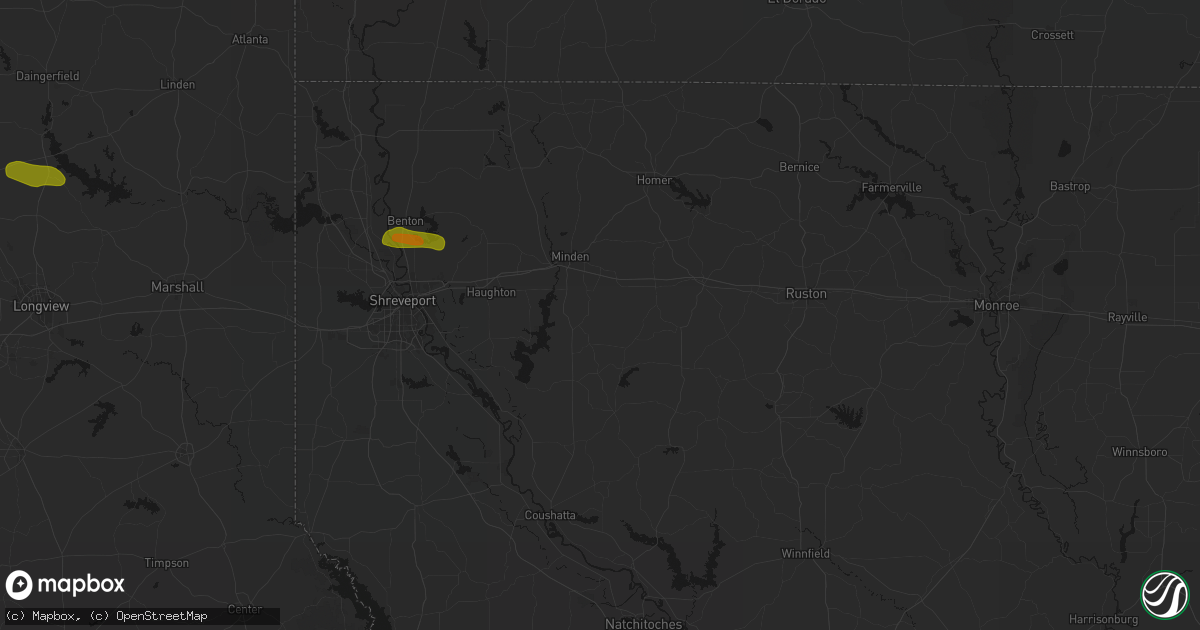 Hail map in Dubberly, LA on May 8, 2026