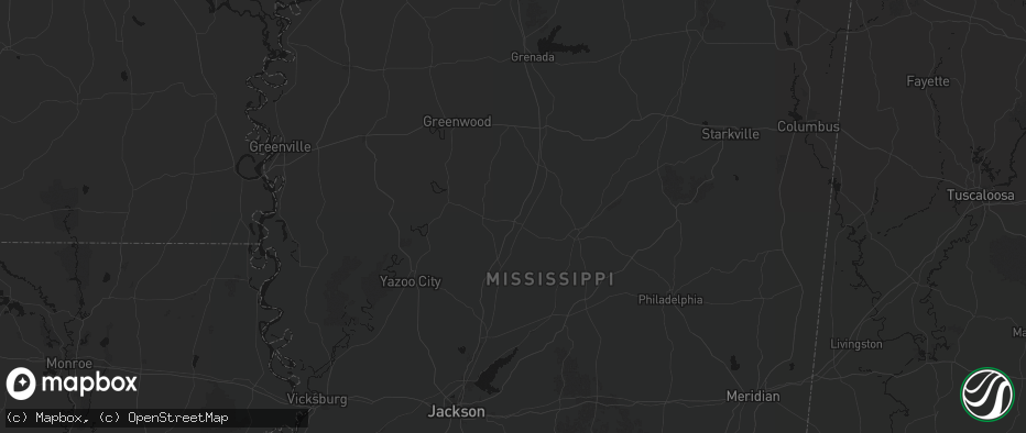 Hail map in Durant, MS on May 8, 2026