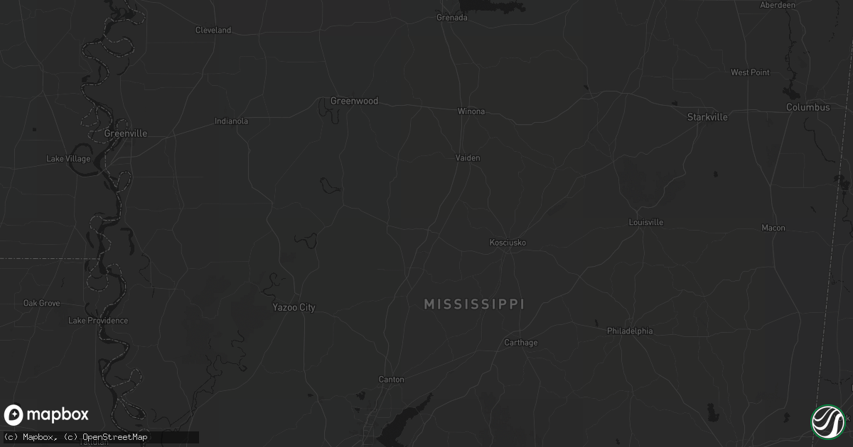 Hail map in Durant, MS on May 8, 2026