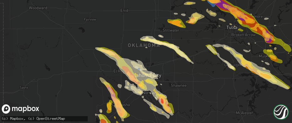 Hail map in Edmond, OK on May 8, 2026