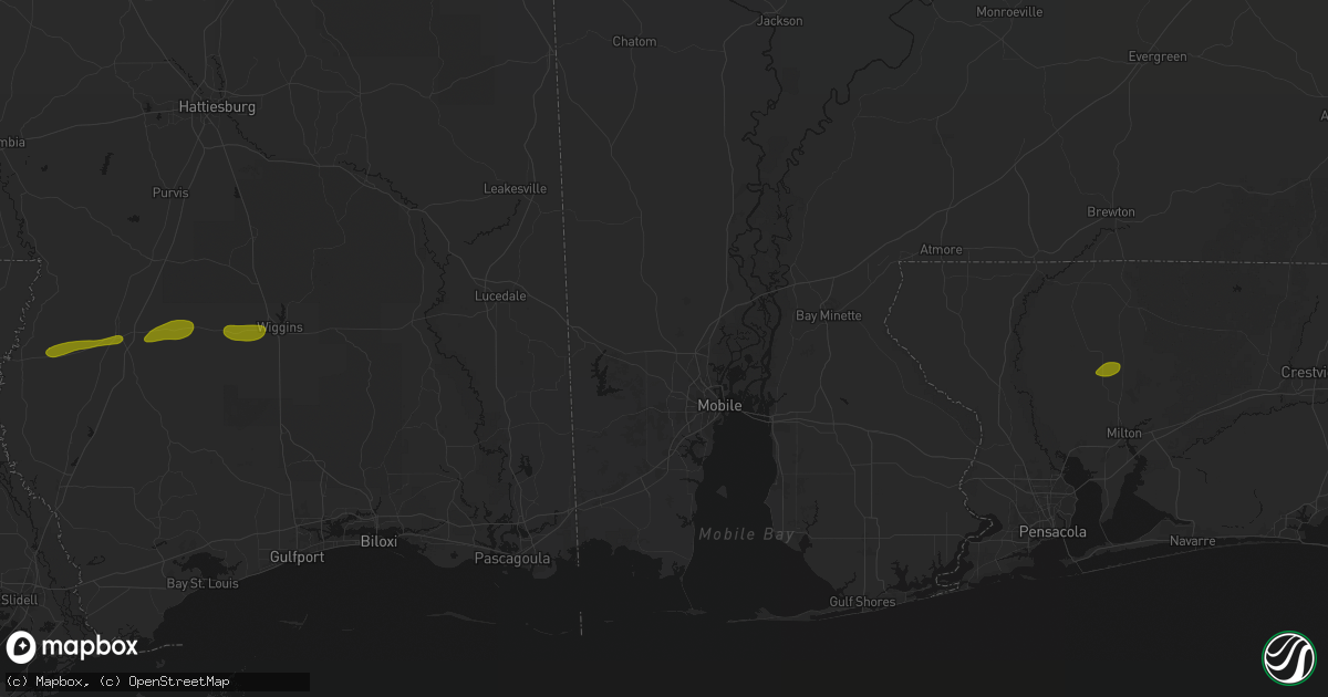 Hail map in Eight Mile, AL on May 8, 2026