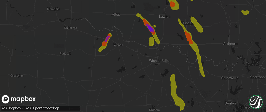 Hail map in Electra, TX on May 8, 2026