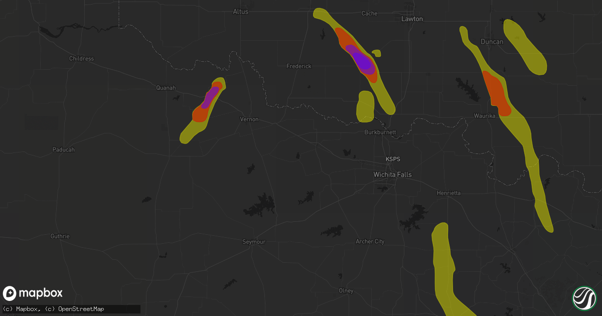 Hail map in Electra, TX on May 8, 2026